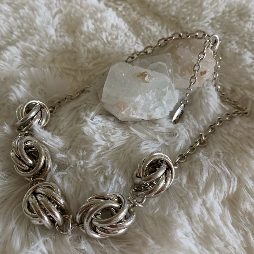 Big Silver Knotted Necklace. Abigail